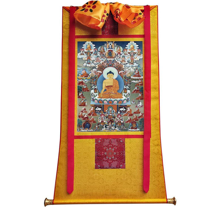 Shakyamuni - Tibetan thangka painting, view 6