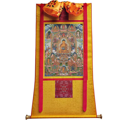 Shakyamuni - Tibetan thangka painting, view 6