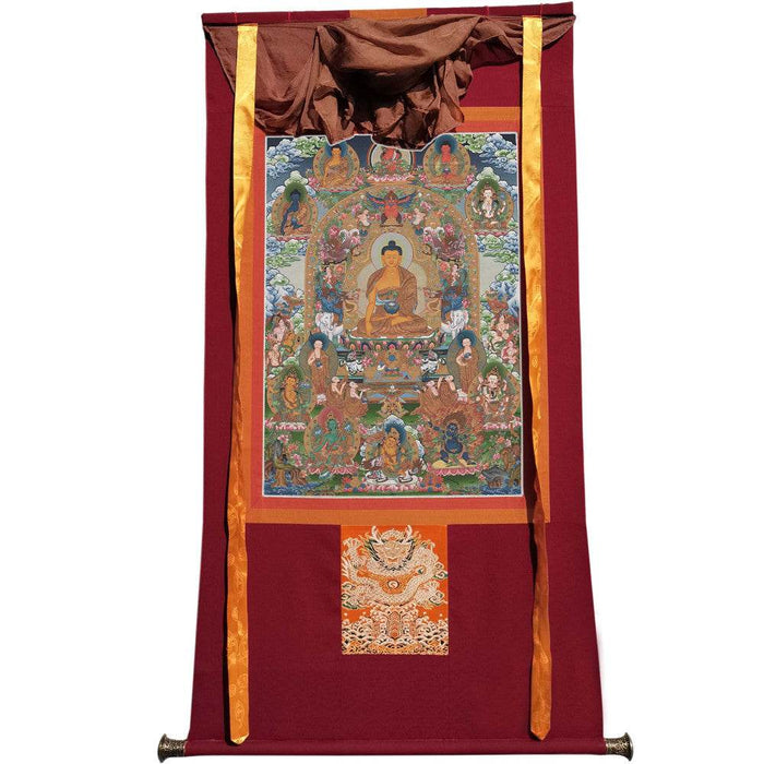 Shakyamuni - Tibetan thangka painting, view 7