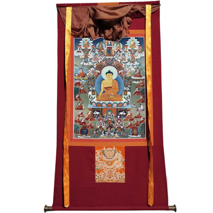 Shakyamuni - Tibetan thangka painting, view 7