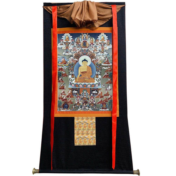 Shakyamuni - Tibetan thangka painting, view 8