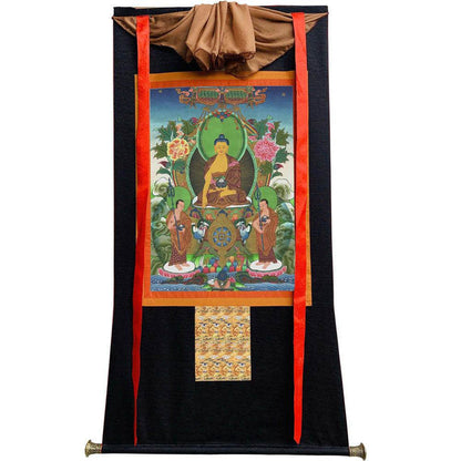 Shakyamuni - Tibetan thangka painting, view 8