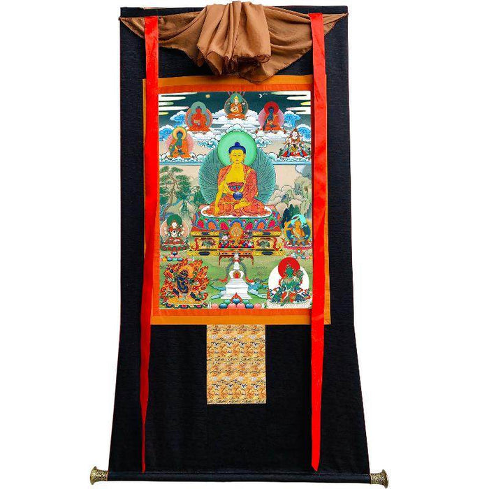 Shakyamuni - Tibetan thangka painting, view 8