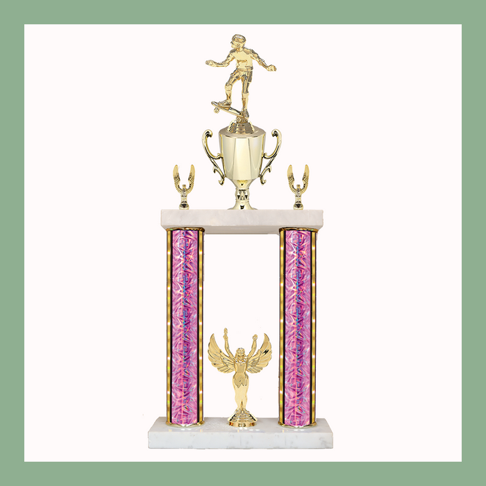 Skateboarding Marble Two Poster Trophy