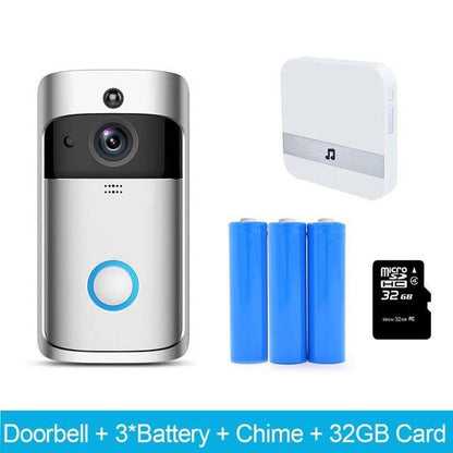 $99 Video Doorbell w/ Rechargeable Batteries, Chime and 32 GB SD card