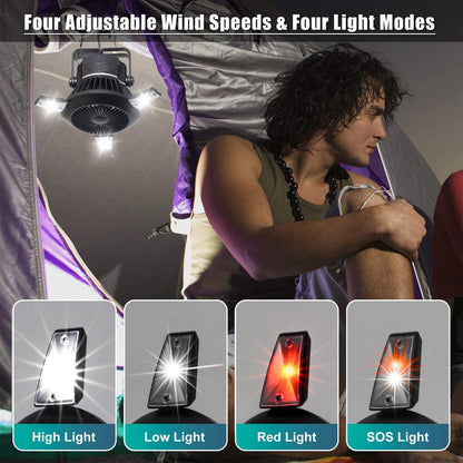 Solar Rechargeable Light and Fan-TopOnlineBargains.Com