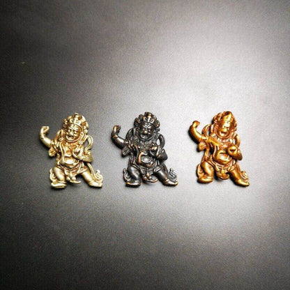 Statue,Small Vajrapani Amulet - Tibetan Buddhist amulet, close-up detail