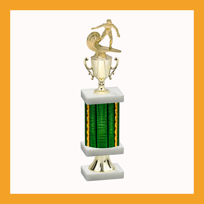 Surfing Column Pedestal Trophy With Cup