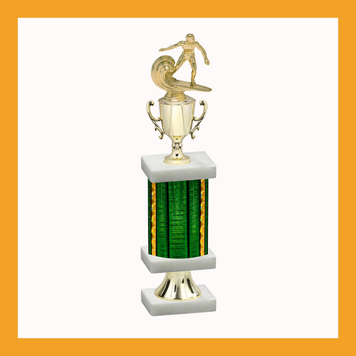 Surfing Column Pedestal Trophy With Cup