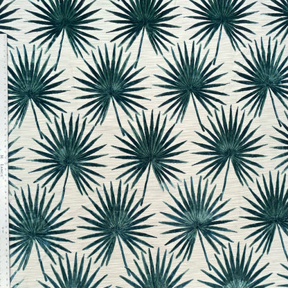 TAHITI - BOTANICAL PALM LEAVES CUT VELVET UPHOLSTERY FABRIC BY THE YARD