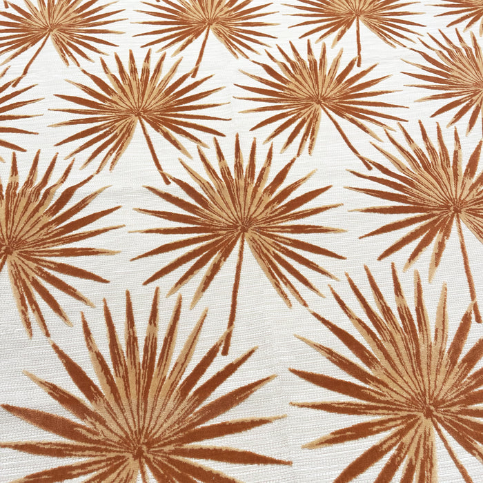 TAHITI - BOTANICAL PALM LEAVES CUT VELVET UPHOLSTERY FABRIC BY THE YARD