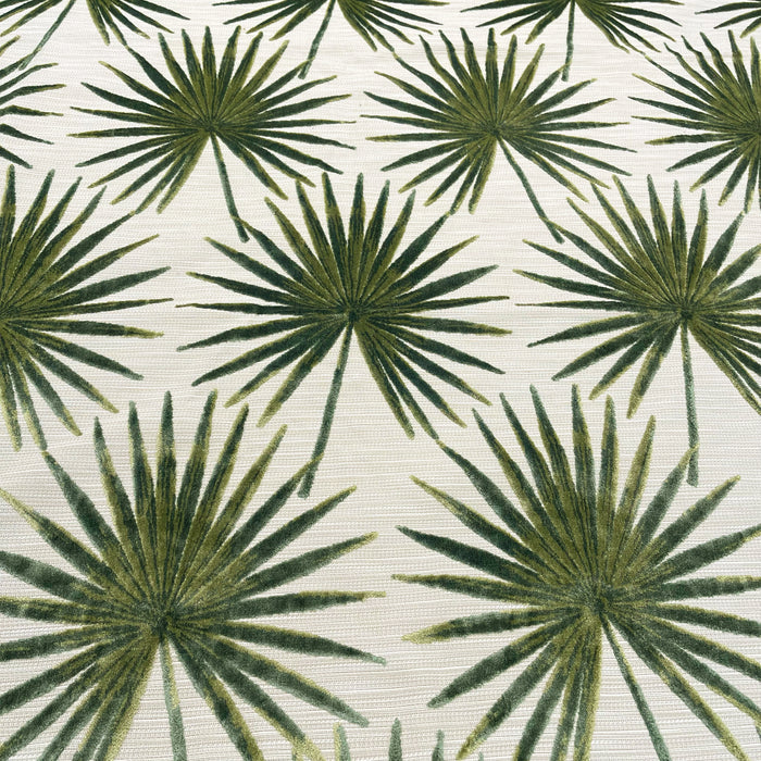 TAHITI - BOTANICAL PALM LEAVES CUT VELVET UPHOLSTERY FABRIC BY THE YARD