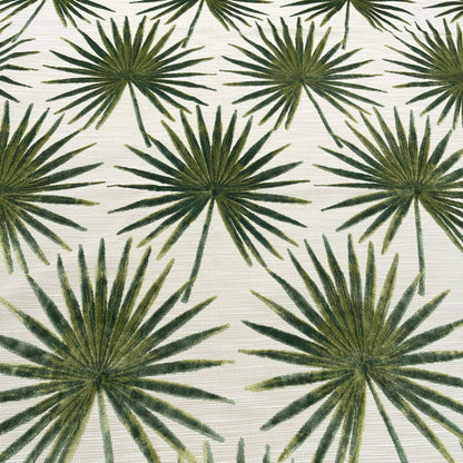 TAHITI - BOTANICAL PALM LEAVES CUT VELVET UPHOLSTERY FABRIC BY THE YARD
