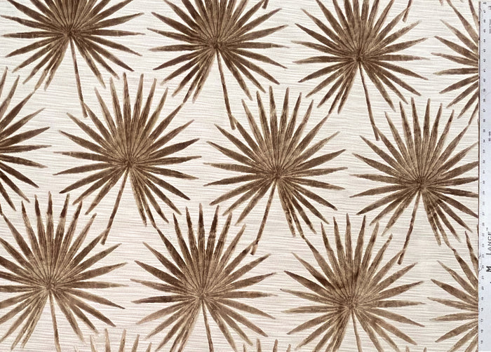 TAHITI - BOTANICAL PALM LEAVES CUT VELVET UPHOLSTERY FABRIC BY THE YARD