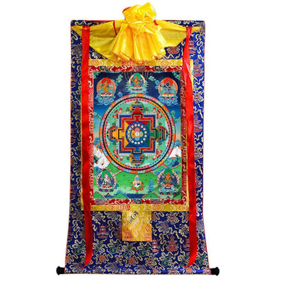The Mandala of Manjushri Bodhisattva - Tibetan thangka painting, view 4