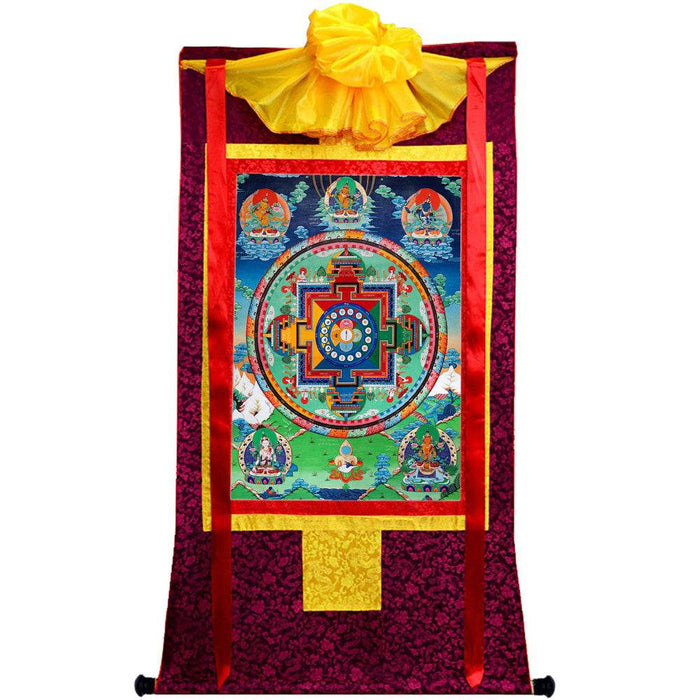 The Mandala of Manjushri Bodhisattva - Tibetan thangka painting, view 5