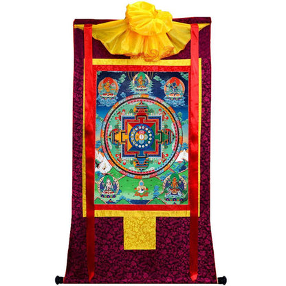 The Mandala of Manjushri Bodhisattva - Tibetan thangka painting, view 5