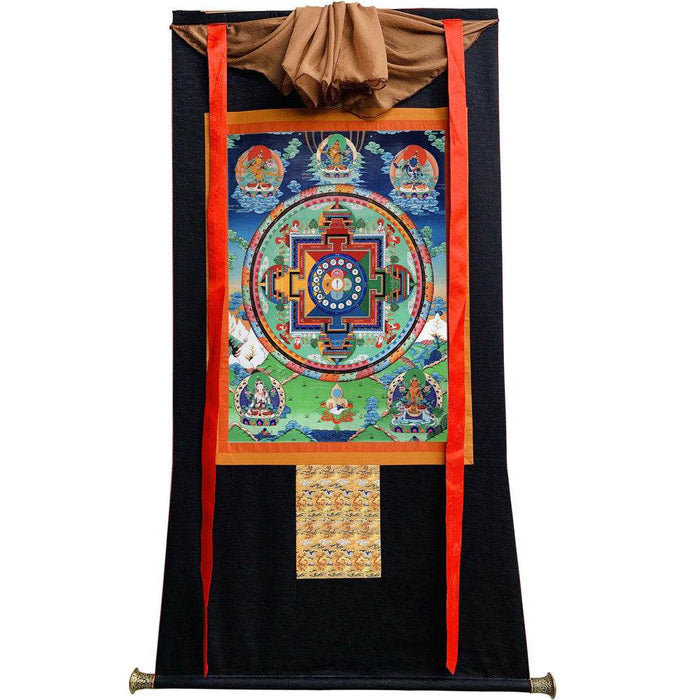 The Mandala of Manjushri Bodhisattva - Tibetan thangka painting, view 8