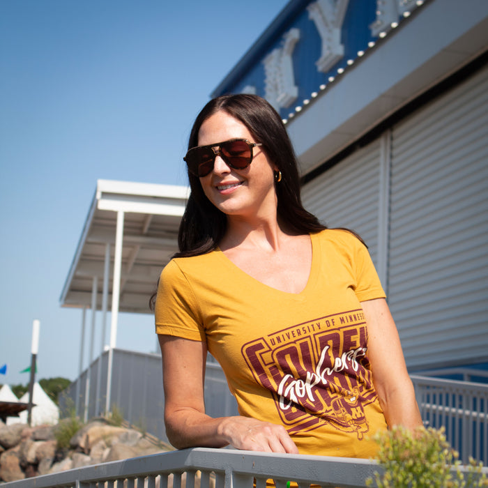 The Maroon Shirt® | 9th Edition - Women's V-neck Gold