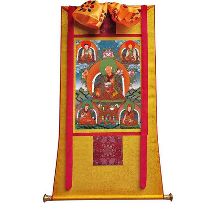 The Sa skya School's Five Forefathers - Tibetan thangka painting, view 6