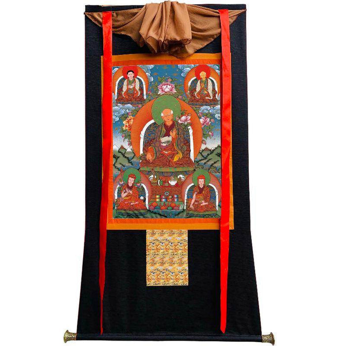 The Sa skya School's Five Forefathers - Tibetan thangka painting, view 8