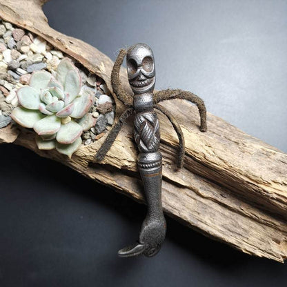 Thokcha Pendant,Pickaxe Amulet, Trantic Buddhism Dharma Ritual - Tibetan Buddhist amulet, detailed view