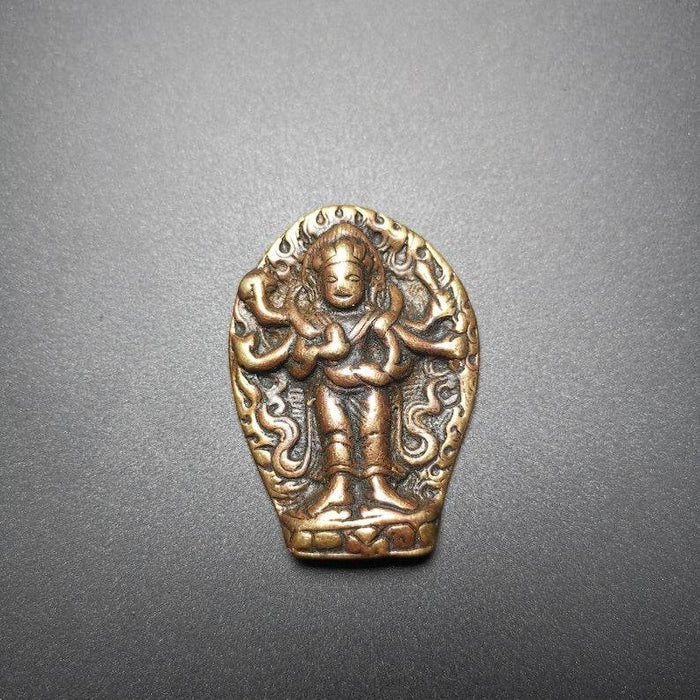 Thokcha Pendant,Six-armed Manjusri,Wisdom Buddha - Buddha statue, front view