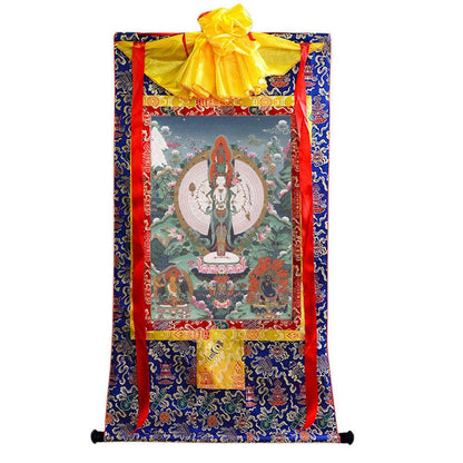 The Thousand-hand Avalokiteshvara - Tibetan thangka painting, view 4