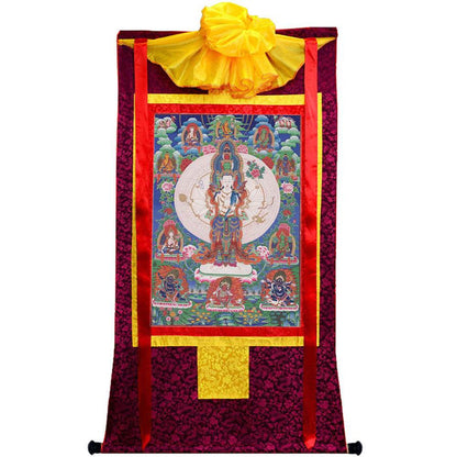 The Thousand-hand Avalokiteshvara - Tibetan thangka painting, view 5