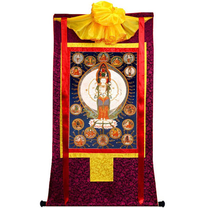 The Thousand-hand Avalokiteshvara - Tibetan thangka painting, view 5