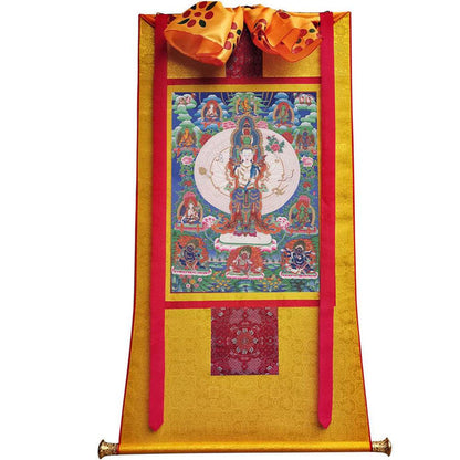 The Thousand-hand Avalokiteshvara - Tibetan thangka painting, view 6