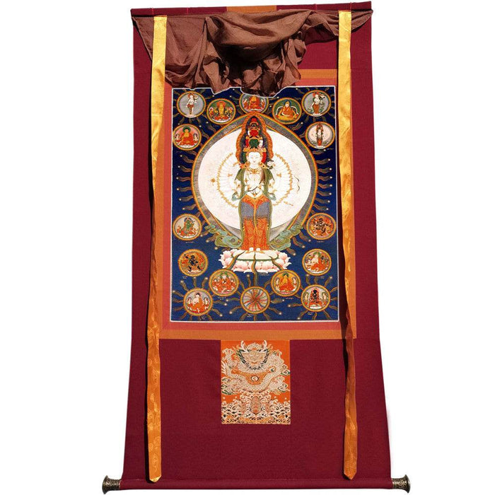 The Thousand-hand Avalokiteshvara - Tibetan thangka painting, view 7