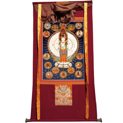 The Thousand-hand Avalokiteshvara - Tibetan thangka painting, view 7