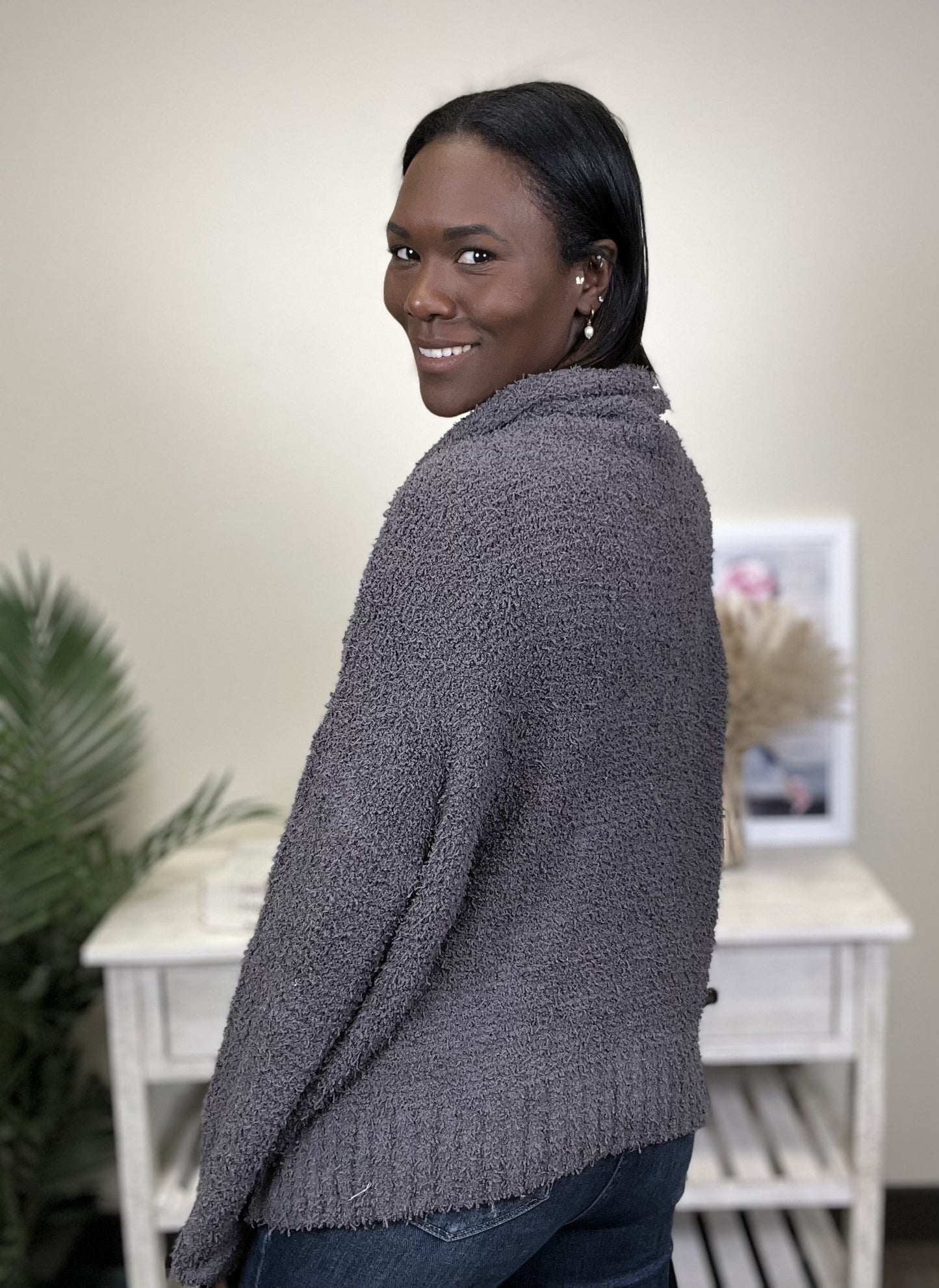 Warm Me Up Women's Solid Cowl Neck Sweater