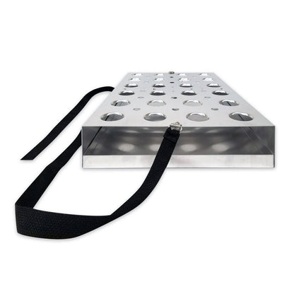 side view of aluminum serving tray