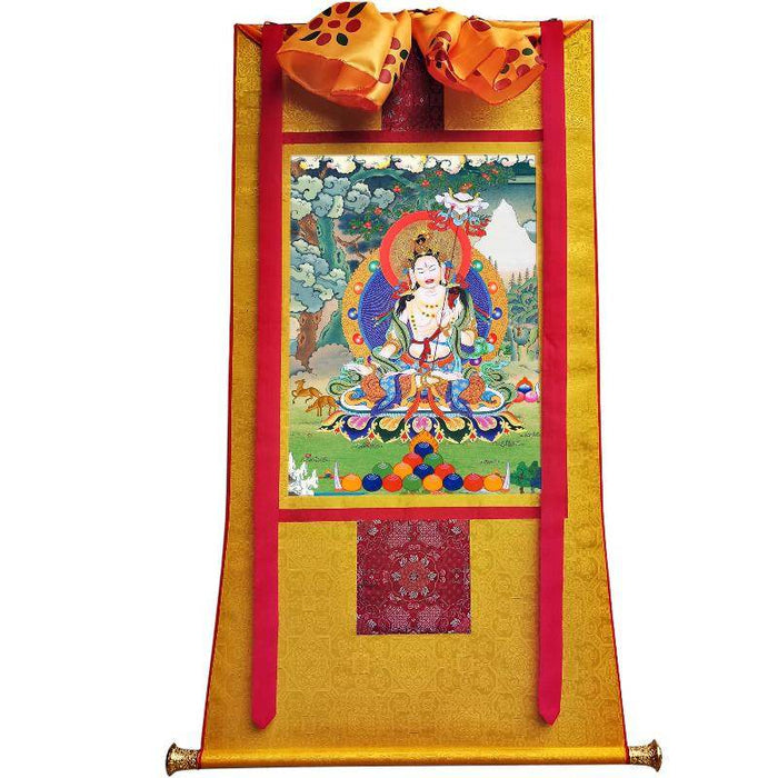 Usnisa Sitatapatra - Great White Parasol - Tibetan thangka painting, view 6