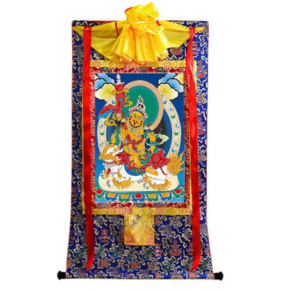 Vaishravana / Vaisravana - Tibetan thangka painting, view 4