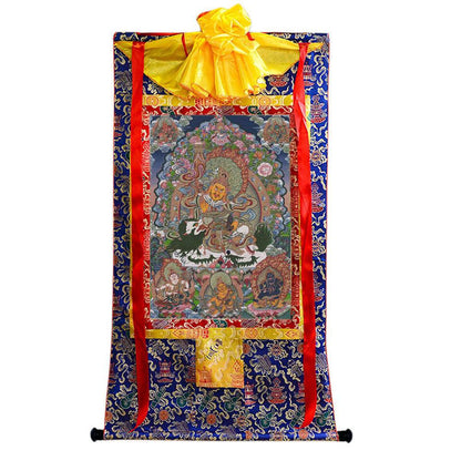 Vaishravana / Vaisravana - Tibetan thangka painting, view 4