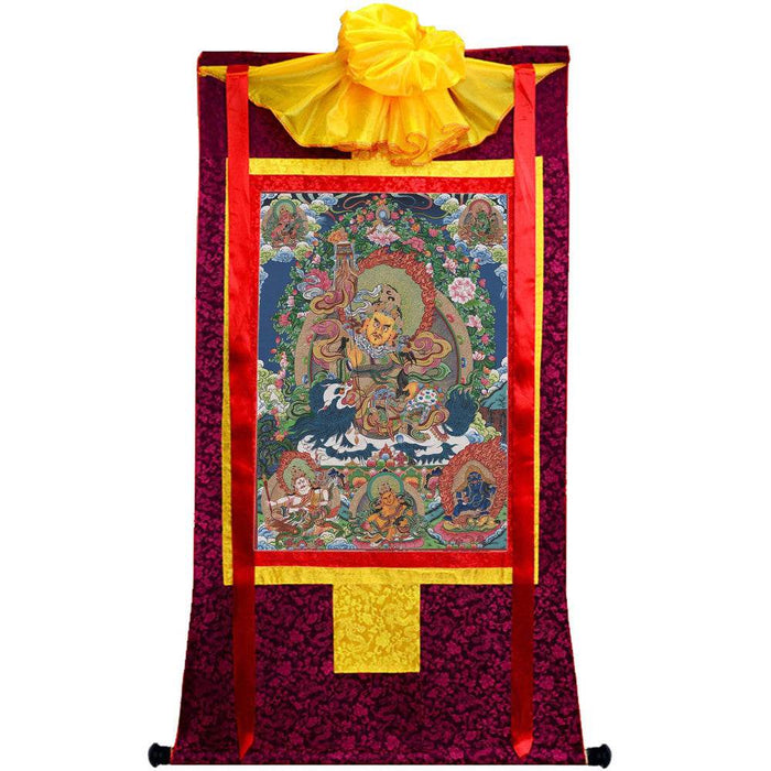 Vaishravana / Vaisravana - Tibetan thangka painting, view 5