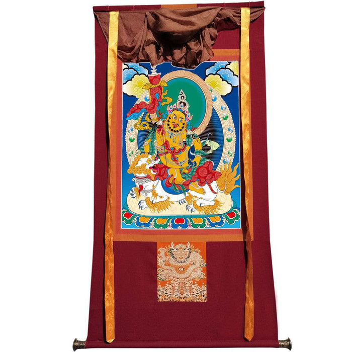 Vaishravana / Vaisravana - Tibetan thangka painting, view 7