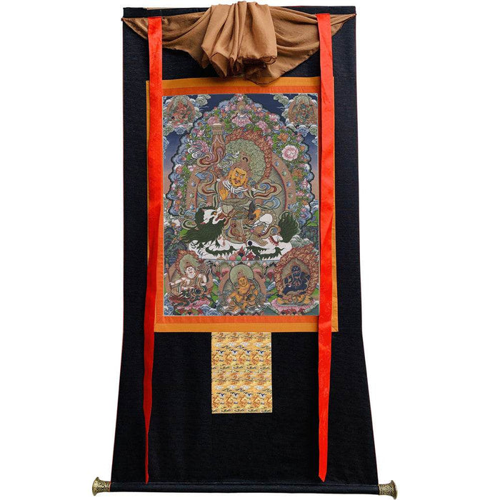 Vaishravana / Vaisravana - Tibetan thangka painting, view 8