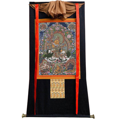 Vaishravana / Vaisravana - Tibetan thangka painting, view 8