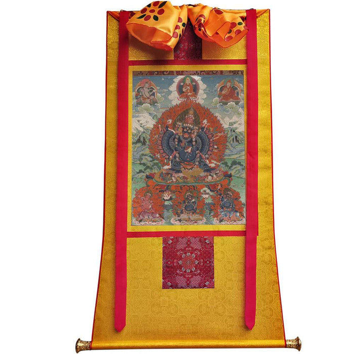 Vajrabhairava / Yamantaka - 17th Century Old Version - Tibetan thangka painting, view 6