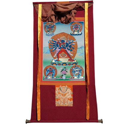 Vajrabhairava / Yamantaka - 17th Century Old Version - Tibetan thangka painting, view 7