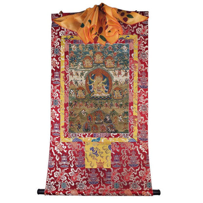 Vajrakilaya - Dorje Phurba - 16th Century Old Version - Tibetan thangka painting, detailed view