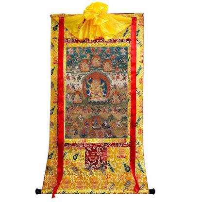 Vajrakilaya - Dorje Phurba - 16th Century Old Version - Tibetan thangka painting, close-up detail