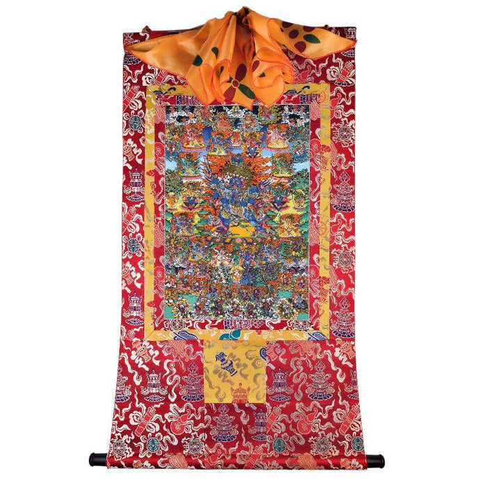 Vajrakilaya - Dorje Phurba - Tibetan thangka painting, detailed view