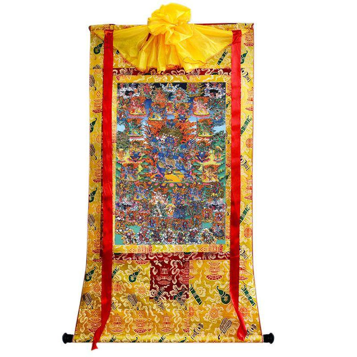 Vajrakilaya - Dorje Phurba - Tibetan thangka painting, close-up detail