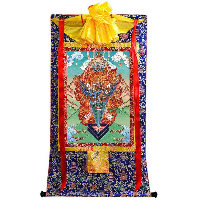Vajrakilaya - Dorje Phurba - Tibetan thangka painting, view 4
