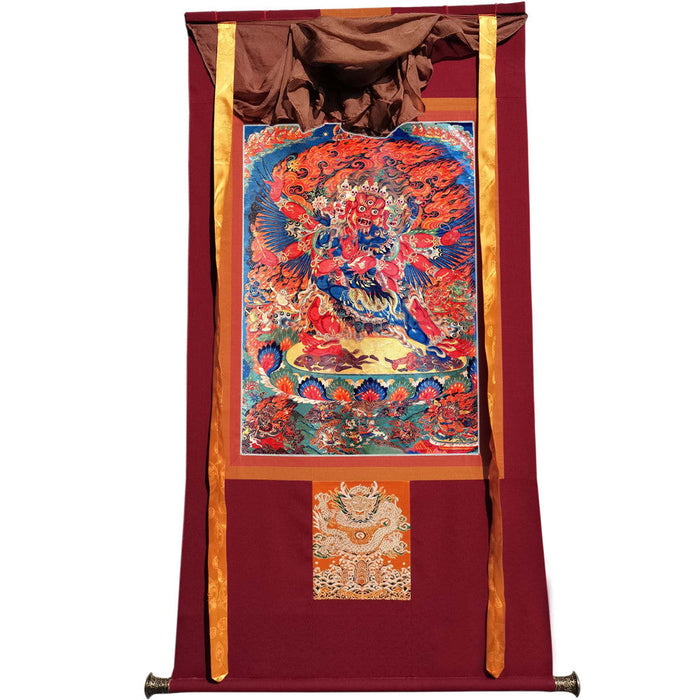 Vajrakilaya in Yab Yum Thangka - Tibetan thangka painting, view 7